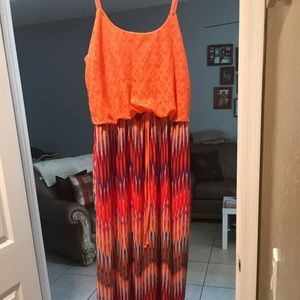 Long multi color dress